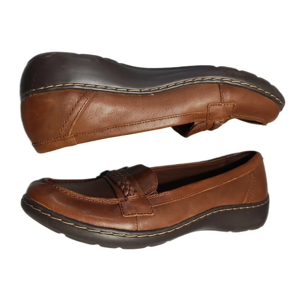 Clarks Collection Cora Viola Loafers Womens US 9M Brown Ultimate Comfort Slip On